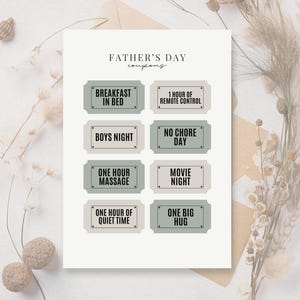 Gutscheine für Papa, Geschenk für Papa von Kindern, druckbare bearbeitbare Gutscheine, Vatertagsgeschenk von Frau, Geburtstagsgeschenk, lustiger Vatertag von Kind