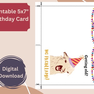 Funny Llama Birthday Card Printable, Instant Download, Funny Animal ...