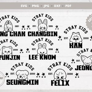 STRAY KIDS | svg | png | jpg | dxf | pdf | SKZooniversity&#39;s stars | STAY | Decal | Vector files Cricut and Silhouette | Digital