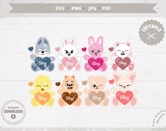 Stray Kids Skzoo KPop Sticker: Cricut & Silhouette Vector Files - Skzoo love stays (Digital Download)