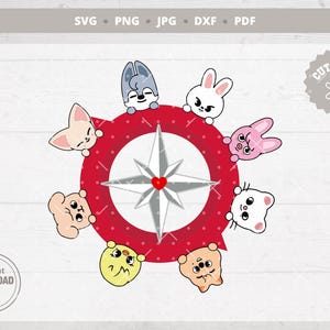 Stray Kids SKZoo Compass: KPop Decal, Sticker Vector Files (Digital Download)