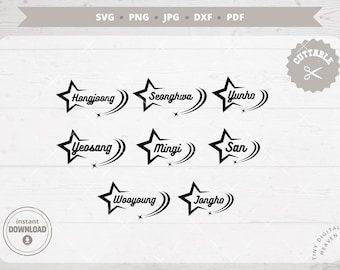 ATEEZ | svg | png | jpg | dxf | pdf | star decal lightstick | Atiny | KPop Sticker | Decal | Vector files Cricut and Silhouette | Digital