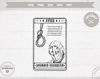 ATEEZ | svg | png | jpg | dxf | pdf | storyline tarot | Android guardian | ATINY | Decal | Vector files Cricut and Silhouette | Digital