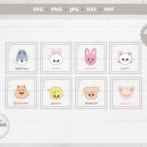 STRAY KIDS | svg | png | jpg | dxf | pdf | Skzoo stamps | STAY | KPop Sticker | Decal | Vector files Cricut and Silhouette  | Digital