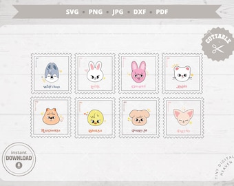 STRAY KIDS | svg | png | jpg | dxf | pdf | Skzoo stamps | STAY | KPop Sticker | Decal | Vector files Cricut and Silhouette  | Digital
