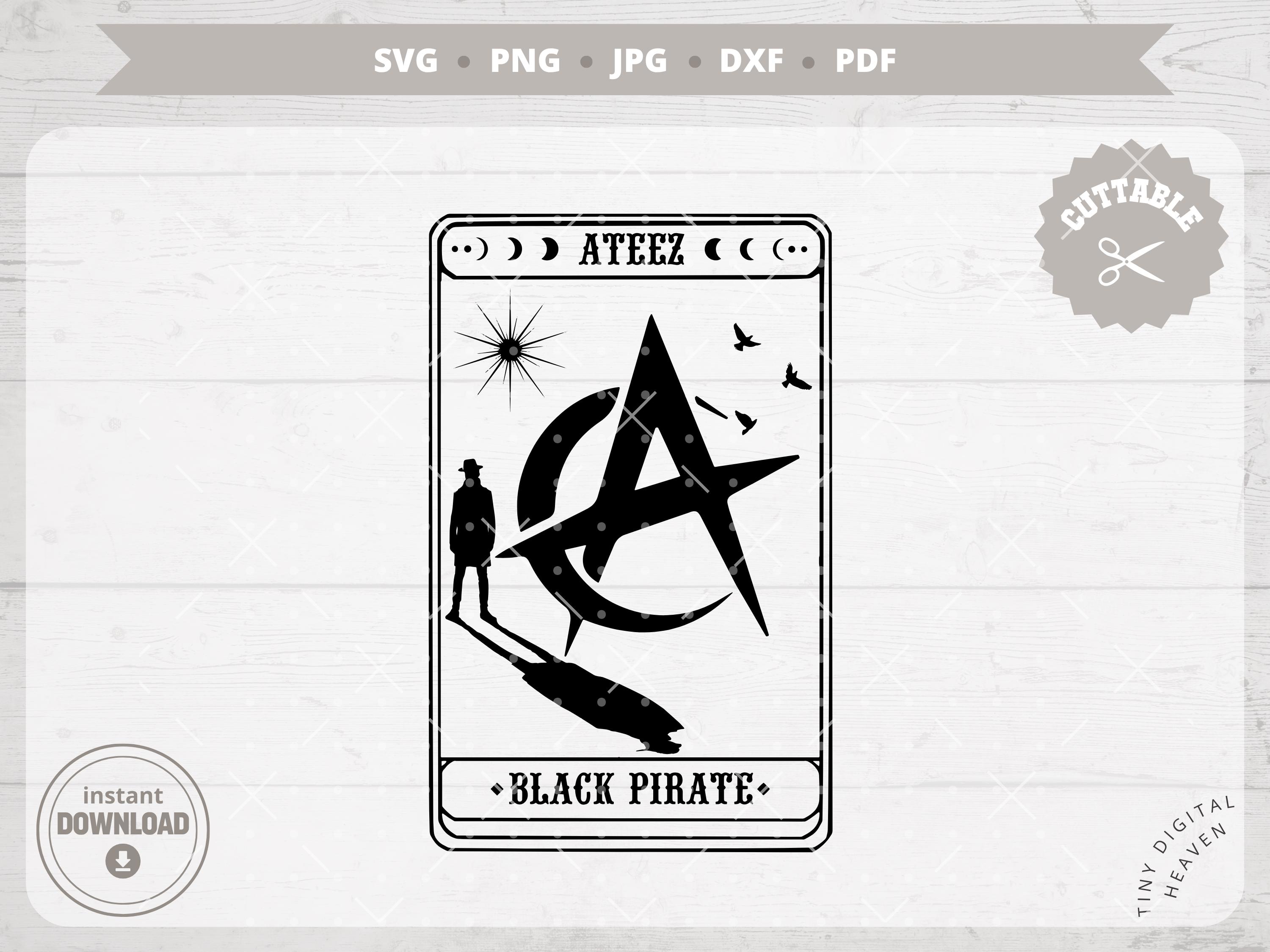 ATEEZ Kpop Sticker Decal: Black Pirate ATINY Vector Files (digital