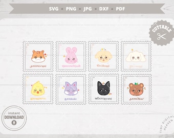 ATEEZ | svg | png | jpg | dxf | pdf | Aniteez stamps | STAY | KPop Sticker | Decal | Vector files Cricut and Silhouette  | Digital