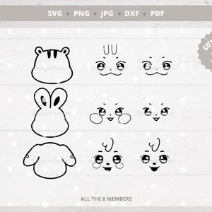 ATEEZ | svg | png | jpg | dxf | pdf | Aniteez face details | Atiny | KPop Sticker | Decal | Vector files Cricut and Silhouette
