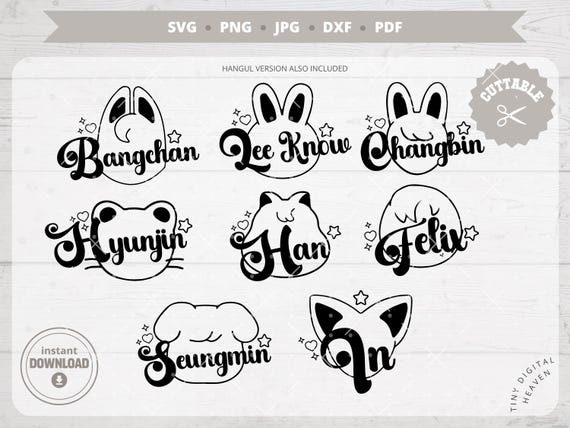 Stray Kids Names SVG | Kpop Decal, Hangul (digital) - Etsy