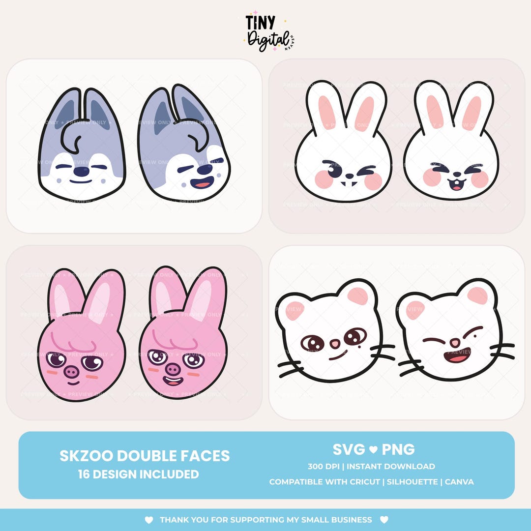 Stray Kids | Skzoo Double Faces SVG PNG Vector Files (digital