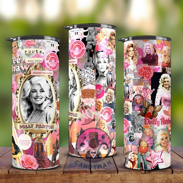 Dolly Parton 20 oz Skinny Tumbler Design en sublimation, papier pour verre de 30 oz, Dolly Parton Wrap PNG, téléchargement numérique