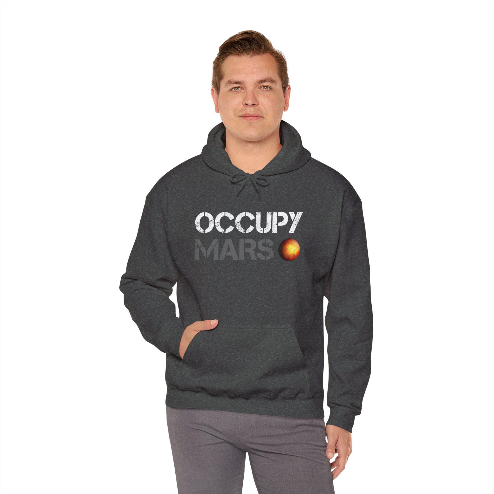 Occupy Mars Hooded Sweatshirt Unisex Hoodie Space Exploration Gift Planet Mars Graphic Sci fi Apparel elon Musk Theme Inspired Spacex Etsy