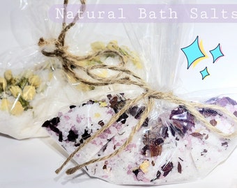 All Natural Bath Salts With Flowers, Herbs, & Essential Oils