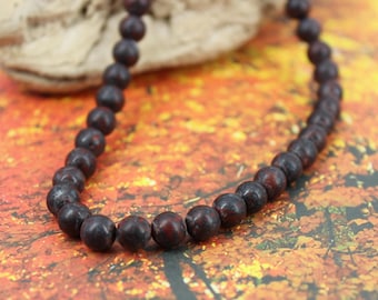 Natural Tiger Iron 6mm Bead Necklace Natural Tiger Iron Jewelry ADHD Focus Necklace Protection Shield Jewelry Grounding Mens Pendant Unisex