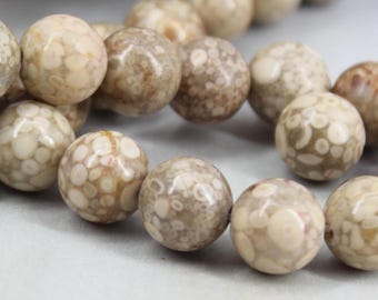 Crinoid Fossil 10mm Necklace Crinoid Beach Jewelry Anti Anxiety Genuine Crinoid Fossil Beach Jewelry Sea Calming Gift Geek Jewelry Fossil