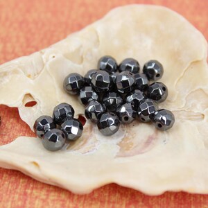 Hematite 6mm Grade AAA Faceted Bead Jewelry Mental Support Hematite Jewelry Protection Delicate Necklace Grounding Hematite Jewelry Rieke