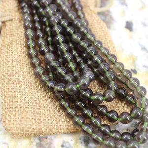 Green Tektite Grade AAA 6mm Bead Jewelry Necklace Protection Negativity Jewelry Spiritual Growth Pendant Green Tektite From Tibet Bead