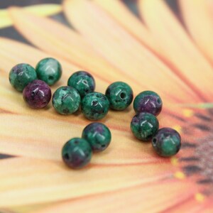 Ruby Zoisite 6mm Bead Stone of Passion Ruby Zoisite Jewelry for Her Necklace Uplifting Crystal Jewelry For Him Ruby Zoisite Illness Recovery