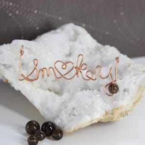 Smoky Quartz 8mm Bead Necklace Grounding Jewelry Anti-stress ADHD Jewelry Smoky Quartz Pendant Calming Heal Pulmonary Crystal Shield Chemo
