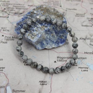 African Map 6mm Stretch Bracelet Natural Undyed Bead Bracelet Detox Liver Jewelry Immunity Health Energy Restore Body Rhythm Holistic Calm