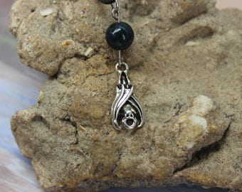 Bat & Crystal Necklace Pick Your Crystal Bat Pendant Tourmaline Bat Jewelry Bloodstone Bat Necklace Quartz Moonstone Aragonite Bat Jewelry