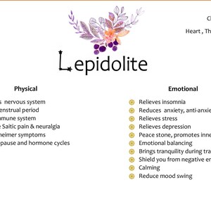 Emotional and  Physical Healing of Lepidolite