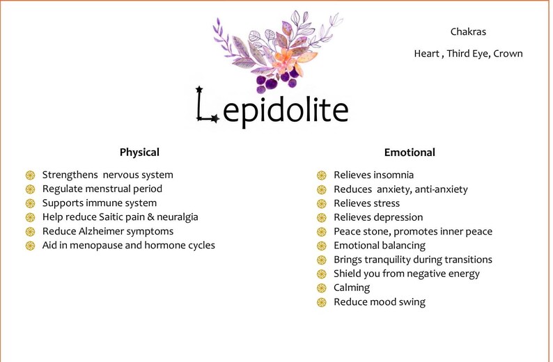 Emotional and  Physical Healing of Lepidolite