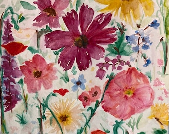 Watercolor Flower Art: Floral Painting (7”x10”)
