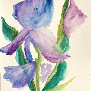 Original Mixed Media Iris