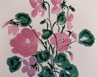 Original acrylic gouache painting