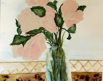 Original acrylic gouache painting