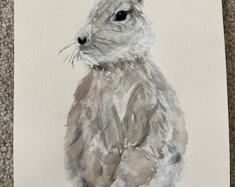 Watercolor bunny rabbit
