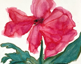 Arte original de flores em mídia mista