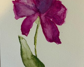 Arte floral original em mídia mista