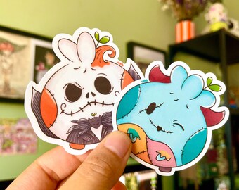 Cute Jack & Sally Stickers | Matte finish | Handmade stationery