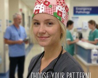 Cute Scrub Cap, Gift for New Nurse or Doctor, Surgical Cap, Patchwork Patterns