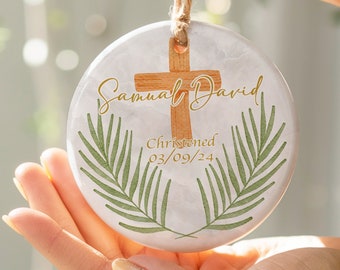 Personalized Baptism Ornament, Christening Keepsake, Godson Gift