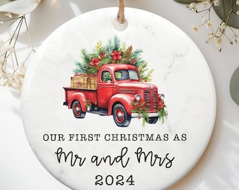 First Christmas Ceramic Ornament, Newlywed Gift, Wedding, Anniversary