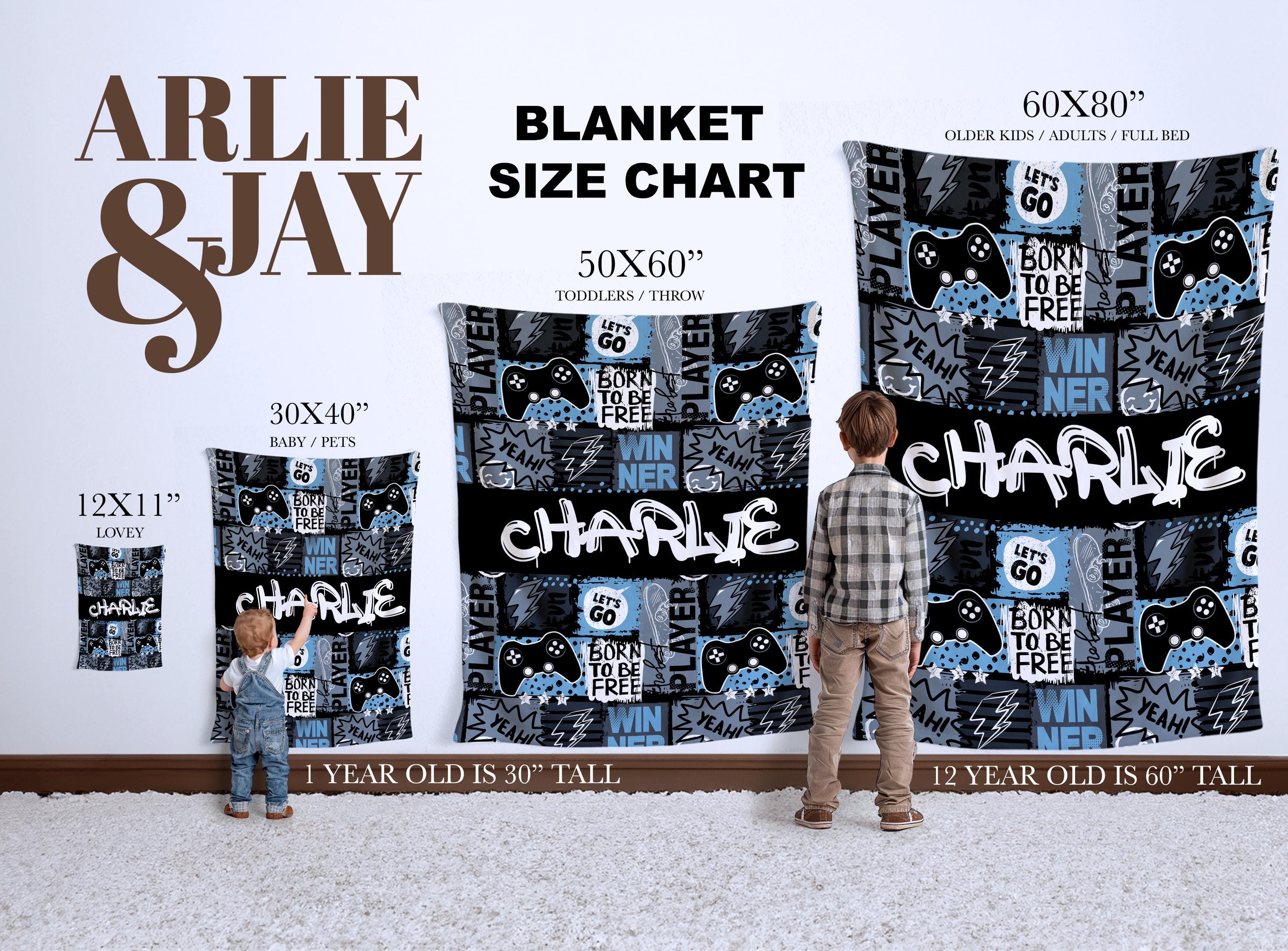 Gamer Boy Gift Personalized Blanket Custom Name - Personalized Christmas Gift for Son with Name - Gaming Lover Gift
