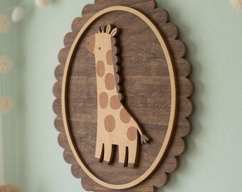 Giraffe Decor, Safari Animal Wood Sign, Cute Gender Neutral Theme