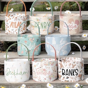 Personalized Easter Basket, Custom Name Easter Bag