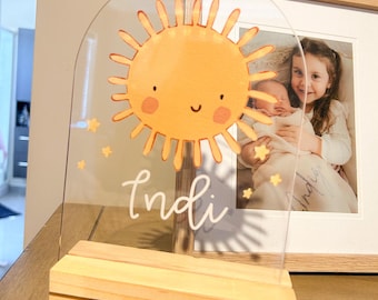Personalized Sun Night Light, Custom Nursery Decor