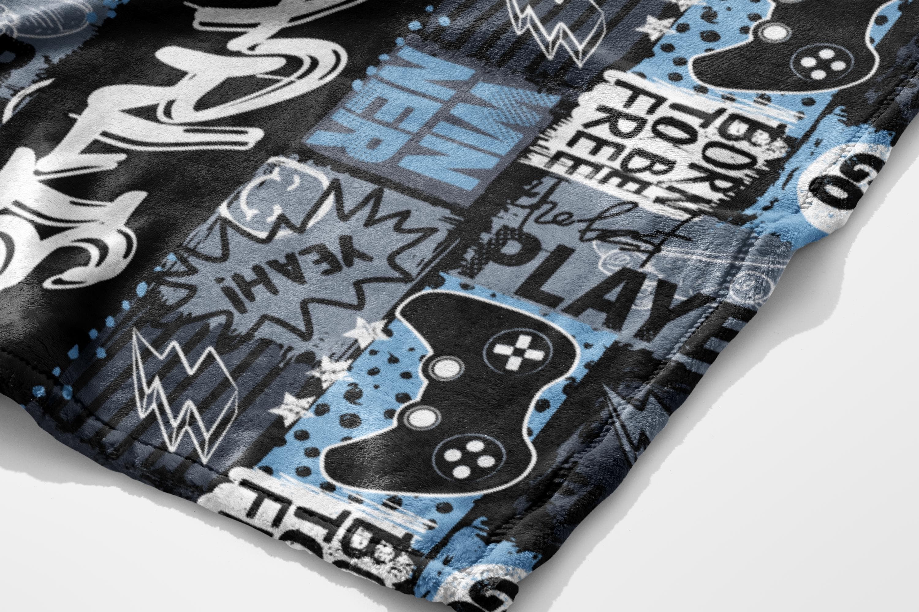 Gamer Boy Gift Personalized Blanket Custom Name - Personalized Christmas Gift for Son with Name - Gaming Lover Gift
