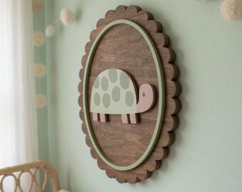 Turtle Nursery Sign Decor, Animal Wood Sign, Cute Gender Neutral Theme