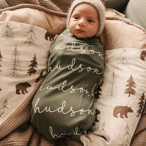 Custom Name Swaddle Wrap - Hospital Blanket - Leaving Hospital Outfit - Personalized New Baby Gift