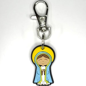 Perfekter katholischer Geschenkanhänger mit Schlüsselbund.  Soft Touch Erhebende Lil Heilige Jesus, Jungfrau Maria, Maria Magdalena, Chiara Luce, Carlo Akkutis