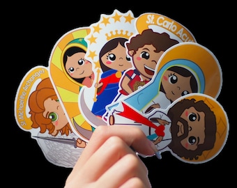 Uplifting Lil Saints Stickers 24 Pack Waterproof Dishwasher Safe