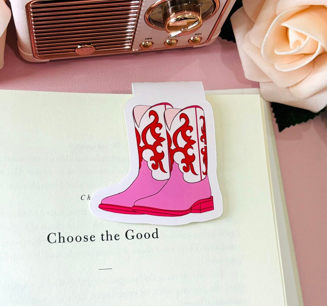 PINK COWGIRL BOOTS Magnetic Bookmark, Handmade Gift for Reader, Gifts ...