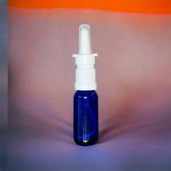 15 ml Blue Glass NASAL Spray EMPTY 0.5 oz Pharmaceutical Grade Top and Cap *Choose Qty* Leak Proof