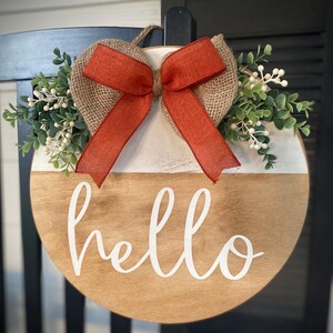 Hello sign, Hello door decor, Front door decor, Door hanger, Housewarming gift